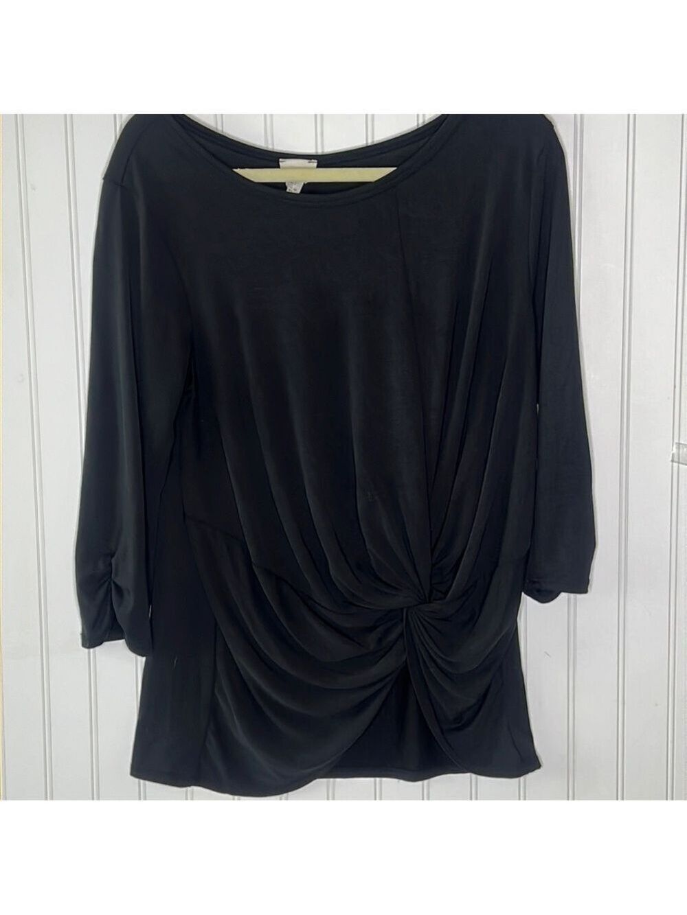 Caution to the Wind Black Gathered Waist Tunic Size Large